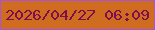 文字の大きさ：2、枠の色：a555db、背景の色：d06c20、文字の色：7e0e4d 無料ブログパーツのブログ時計