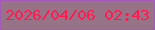 文字の大きさ：1、枠の色：a559b9、背景の色：967386、文字の色：ff1b52 無料ブログパーツのブログ時計