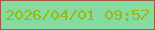 文字の大きさ：5、枠の色：a55a45、背景の色：86dba1、文字の色：98b913 無料ブログパーツのブログ時計