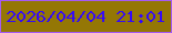 文字の大きさ：4、枠の色：a55af3、背景の色：947705、文字の色：350cf5 無料ブログパーツのブログ時計