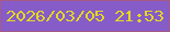 文字の大きさ：3、枠の色：a55b85、背景の色：855cc8、文字の色：e5d822 無料ブログパーツのブログ時計