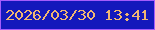 文字の大きさ：4、枠の色：a55cfc、背景の色：1418bc、文字の色：f0b672 無料ブログパーツのブログ時計