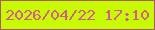 文字の大きさ：2、枠の色：a55d69、背景の色：c8fa01、文字の色：d65c90 無料ブログパーツのブログ時計