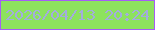 文字の大きさ：1、枠の色：a55df6、背景の色：8de25e、文字の色：a3acde 無料ブログパーツのブログ時計