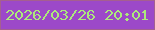 文字の大きさ：4、枠の色：a55f90、背景の色：9c49c9、文字の色：ace97c 無料ブログパーツのブログ時計