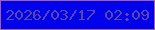 文字の大きさ：2、枠の色：a55f9c、背景の色：0102ec、文字の色：5b46a9 無料ブログパーツのブログ時計