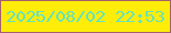 文字の大きさ：5、枠の色：a5606e、背景の色：fded09、文字の色：66e1bc 無料ブログパーツのブログ時計