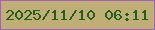 文字の大きさ：2、枠の色：a560bd、背景の色：bfaf77、文字の色：235e20 無料ブログパーツのブログ時計