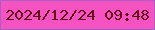 文字の大きさ：2、枠の色：a560c4、背景の色：f752c1、文字の色：640716 無料ブログパーツのブログ時計