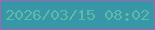 文字の大きさ：1、枠の色：a563b1、背景の色：3797a7、文字の色：5fb9aa 無料ブログパーツのブログ時計