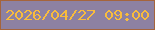 文字の大きさ：4、枠の色：a5643c、背景の色：8d81a2、文字の色：f9bc3d 無料ブログパーツのブログ時計
