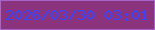 文字の大きさ：1、枠の色：a564cc、背景の色：8c337d、文字の色：3e43fd 無料ブログパーツのブログ時計