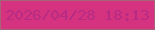 文字の大きさ：2、枠の色：a56576、背景の色：d53380、文字の色：b62c84 無料ブログパーツのブログ時計