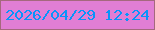 文字の大きさ：1、枠の色：a5687d、背景の色：e17ed4、文字の色：0894fa 無料ブログパーツのブログ時計