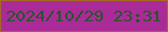 文字の大きさ：5、枠の色：a56920、背景の色：aa2b98、文字の色：235727 無料ブログパーツのブログ時計