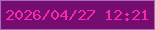 文字の大きさ：5、枠の色：a569c4、背景の色：740d6d、文字の色：f828b1 無料ブログパーツのブログ時計