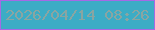 文字の大きさ：5、枠の色：a569e5、背景の色：3cacc5、文字の色：89a5a2 無料ブログパーツのブログ時計