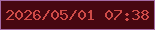 文字の大きさ：4、枠の色：a56aa4、背景の色：470710、文字の色：cf4b48 無料ブログパーツのブログ時計
