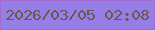 文字の大きさ：4、枠の色：a56bd0、背景の色：957fe7、文字の色：6e544d 無料ブログパーツのブログ時計