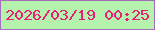 文字の大きさ：5、枠の色：a56dba、背景の色：b4f2ad、文字の色：e91e77 無料ブログパーツのブログ時計