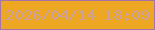 文字の大きさ：2、枠の色：a573a8、背景の色：eda723、文字の色：caa09d 無料ブログパーツのブログ時計