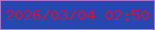 文字の大きさ：1、枠の色：a575c9、背景の色：2747ae、文字の色：be1748 無料ブログパーツのブログ時計