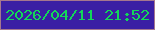 文字の大きさ：1、枠の色：a5778e、背景の色：3a1fa4、文字の色：13d759 無料ブログパーツのブログ時計