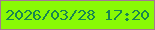 文字の大きさ：4、枠の色：a57893、背景の色：89fa05、文字の色：188750 無料ブログパーツのブログ時計