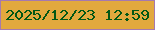 文字の大きさ：3、枠の色：a579af、背景の色：e2a93e、文字の色：035715 無料ブログパーツのブログ時計