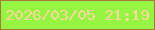 文字の大きさ：4、枠の色：a57a39、背景の色：96f543、文字の色：ffd99c 無料ブログパーツのブログ時計