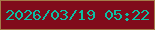 文字の大きさ：1、枠の色：a57b49、背景の色：800b1b、文字の色：0bc0a5 無料ブログパーツのブログ時計