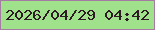 文字の大きさ：1、枠の色：a57ba4、背景の色：a0e28b、文字の色：2e1b24 無料ブログパーツのブログ時計