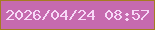 文字の大きさ：3、枠の色：a57c21、背景の色：c66aaf、文字の色：f6d8f7 無料ブログパーツのブログ時計