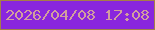 文字の大きさ：3、枠の色：a57e48、背景の色：8926de、文字の色：d29e9e 無料ブログパーツのブログ時計