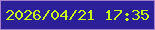 文字の大きさ：5、枠の色：a57fcb、背景の色：2c2099、文字の色：c5f91a 無料ブログパーツのブログ時計
