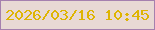文字の大きさ：2、枠の色：a580ae、背景の色：e8d9d4、文字の色：deb402 無料ブログパーツのブログ時計