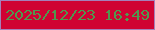 文字の大きさ：1、枠の色：a580ba、背景の色：d00333、文字の色：50984e 無料ブログパーツのブログ時計