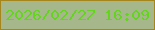 文字の大きさ：1、枠の色：a5861d、背景の色：a5b78b、文字の色：64d51d 無料ブログパーツのブログ時計