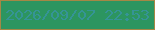文字の大きさ：5、枠の色：a58745、背景の色：2c9560、文字の色：359496 無料ブログパーツのブログ時計