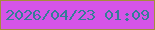 文字の大きさ：4、枠の色：a58d3b、背景の色：d554e8、文字の色：357d98 無料ブログパーツのブログ時計