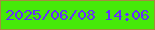 文字の大きさ：1、枠の色：a58d3e、背景の色：46ea09、文字の色：652efc 無料ブログパーツのブログ時計