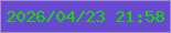 文字の大きさ：5、枠の色：a58dca、背景の色：684ad0、文字の色：17dc03 無料ブログパーツのブログ時計