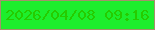 文字の大きさ：1、枠の色：a58f6c、背景の色：1dee2d、文字の色：26cb00 無料ブログパーツのブログ時計