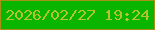 文字の大きさ：4、枠の色：a59115、背景の色：0ab500、文字の色：b4c42d 無料ブログパーツのブログ時計