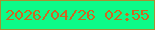 文字の大きさ：3、枠の色：a59131、背景の色：0dfa88、文字の色：cd6721 無料ブログパーツのブログ時計
