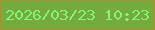文字の大きさ：2、枠の色：a59333、背景の色：75ab3d、文字の色：84f472 無料ブログパーツのブログ時計