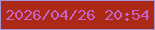 文字の大きさ：5、枠の色：a595d5、背景の色：ac2916、文字の色：c562cc 無料ブログパーツのブログ時計
