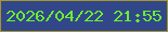文字の大きさ：5、枠の色：a5962d、背景の色：314789、文字の色：6bee33 無料ブログパーツのブログ時計