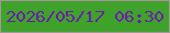 文字の大きさ：2、枠の色：a59699、背景の色：3fa22b、文字の色：6a1fa7 無料ブログパーツのブログ時計
