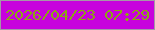 文字の大きさ：5、枠の色：a596a7、背景の色：c702dd、文字の色：8ca613 無料ブログパーツのブログ時計